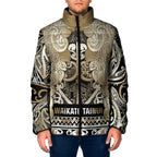 Aotearoa Iwi Waikato Tainui Padded Jacket Maori Wharenui House Tribal Pattern