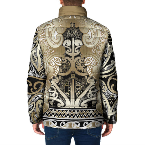 Aotearoa Iwi Waikato Tainui Padded Jacket Maori Wharenui House Tribal Pattern