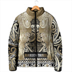 Aotearoa Iwi Waikato Tainui Padded Jacket Maori Wharenui House Tribal Pattern