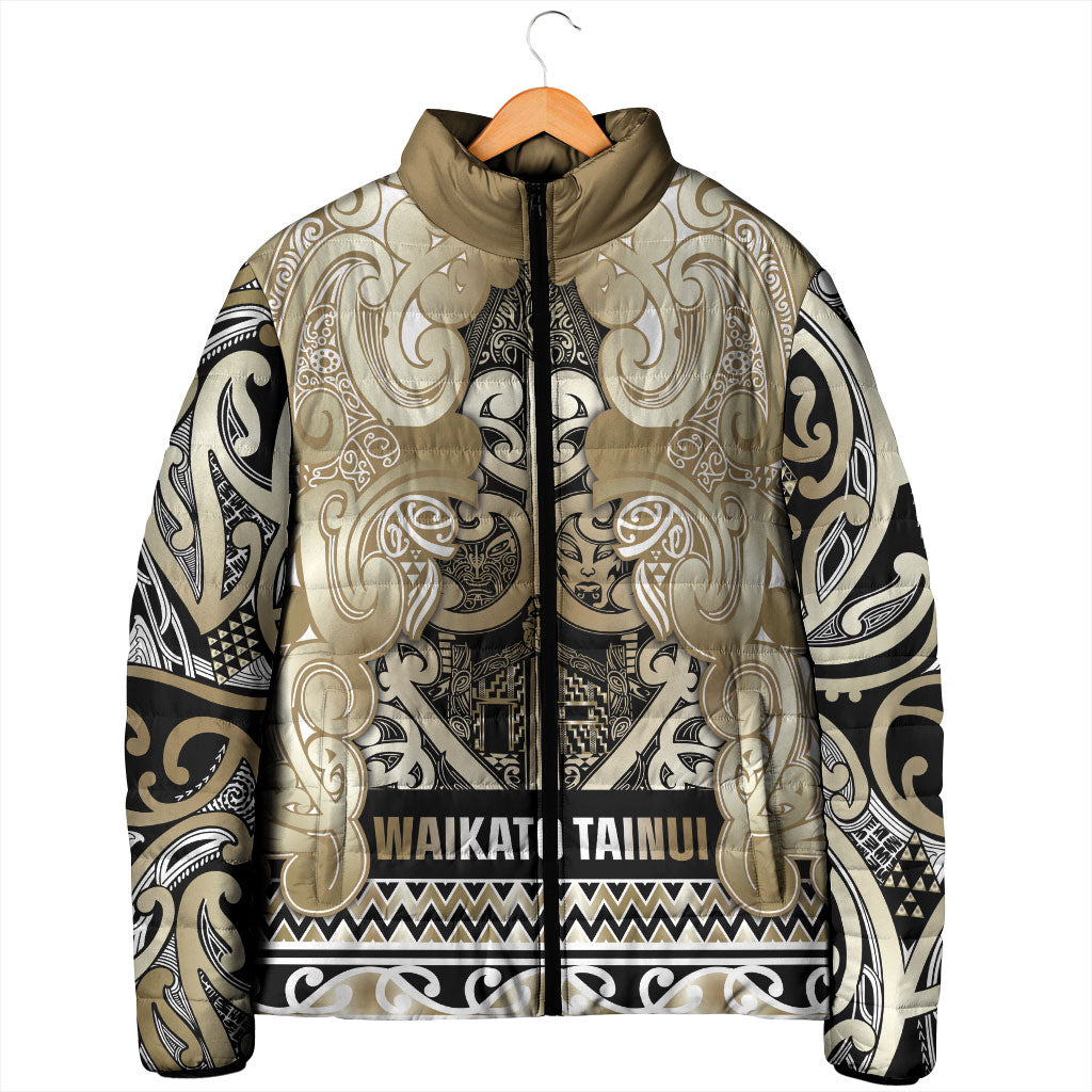 Aotearoa Iwi Waikato Tainui Padded Jacket Maori Wharenui House Tribal Pattern