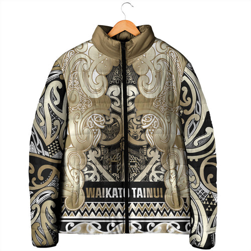 Aotearoa Iwi Waikato Tainui Padded Jacket Maori Wharenui House Tribal Pattern