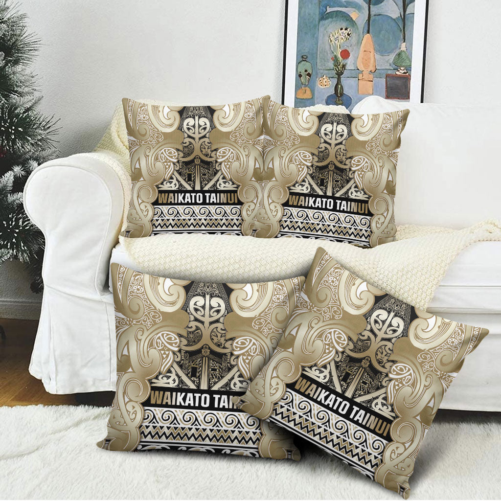 Aotearoa Iwi Waikato Tainui Pillow Cover Maori Wharenui House Tribal Pattern
