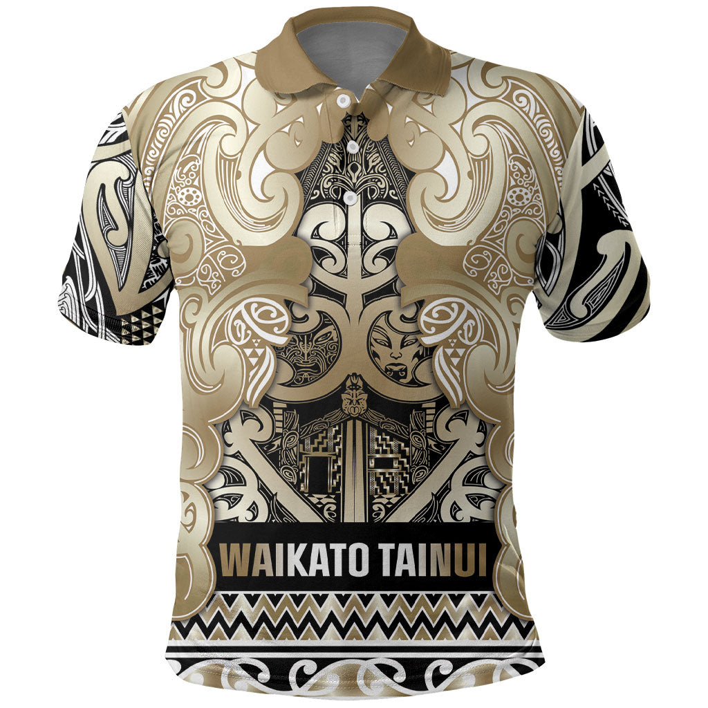 Aotearoa Iwi Waikato Tainui Polo Shirt Maori Wharenui House Tribal Pattern