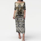 Aotearoa Iwi Waikato Tainui Puletasi Maori Wharenui House Tribal Pattern