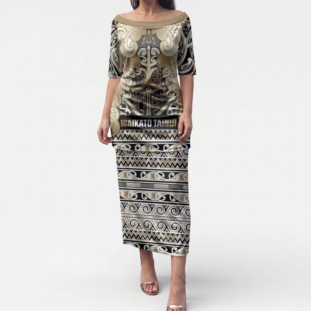 Aotearoa Iwi Waikato Tainui Puletasi Maori Wharenui House Tribal Pattern