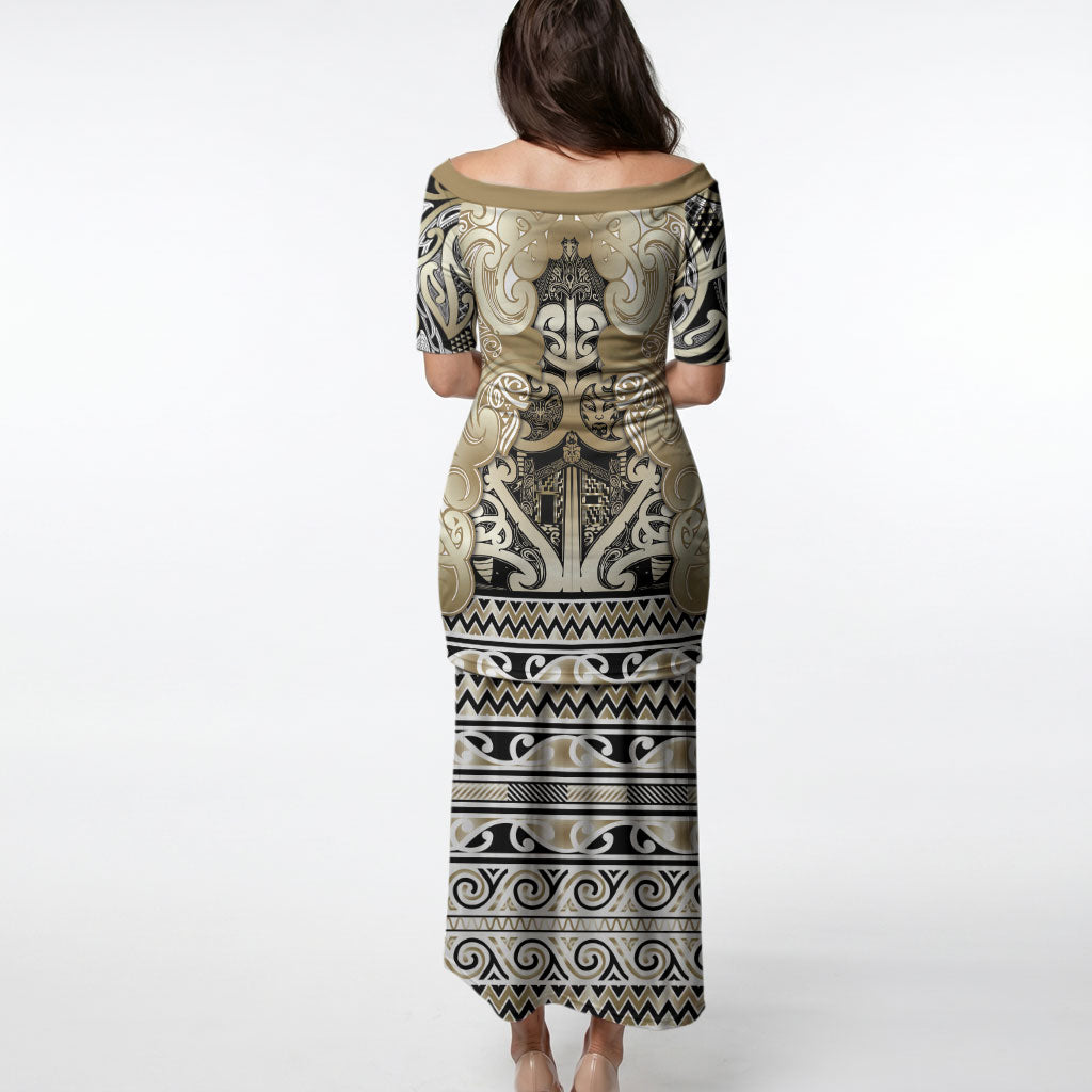 Aotearoa Iwi Waikato Tainui Puletasi Maori Wharenui House Tribal Pattern
