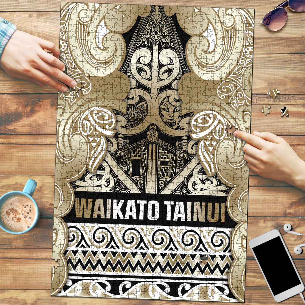 Aotearoa Iwi Waikato Tainui Puzzle Maori Wharenui House Tribal Pattern