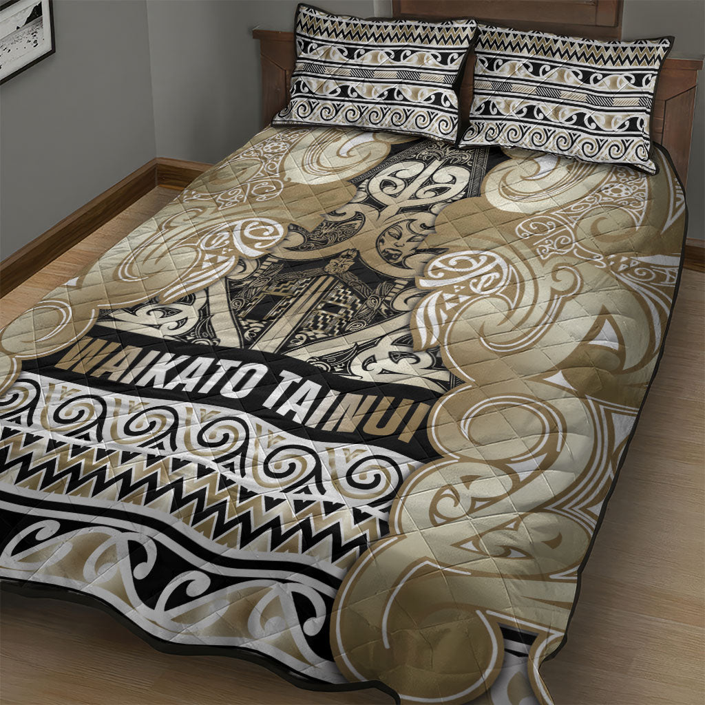 Aotearoa Iwi Waikato Tainui Quilt Bed Set Maori Wharenui House Tribal Pattern