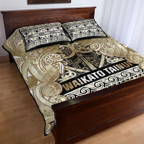 Aotearoa Iwi Waikato Tainui Quilt Bed Set Maori Wharenui House Tribal Pattern