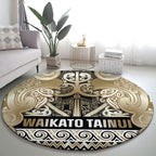 Aotearoa Iwi Waikato Tainui Round Carpet Maori Wharenui House Tribal Pattern
