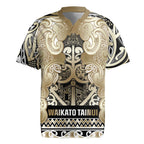Aotearoa Iwi Waikato Tainui Rugby Jersey Maori Wharenui House Tribal Pattern