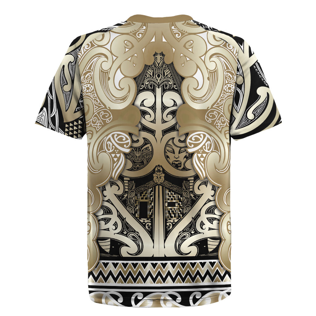 Aotearoa Iwi Waikato Tainui Rugby Jersey Maori Wharenui House Tribal Pattern