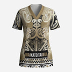 Aotearoa Iwi Waikato Tainui Scrub Top Maori Wharenui House Tribal Pattern