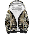 Aotearoa Iwi Waikato Tainui Sherpa Hoodie Maori Wharenui House Tribal Pattern