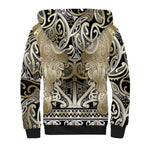 Aotearoa Iwi Waikato Tainui Sherpa Hoodie Maori Wharenui House Tribal Pattern
