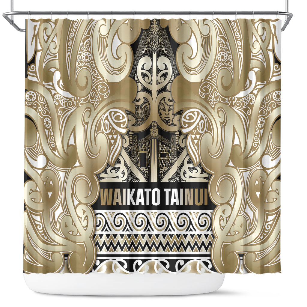 Aotearoa Iwi Waikato Tainui Shower Curtain Maori Wharenui House Tribal Pattern