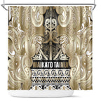 Aotearoa Iwi Waikato Tainui Shower Curtain Maori Wharenui House Tribal Pattern