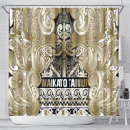 Aotearoa Iwi Waikato Tainui Shower Curtain Maori Wharenui House Tribal Pattern
