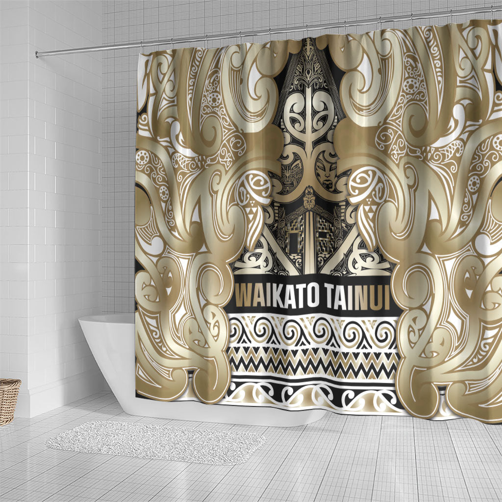 Aotearoa Iwi Waikato Tainui Shower Curtain Maori Wharenui House Tribal Pattern