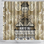Aotearoa Iwi Waikato Tainui Shower Curtain Maori Wharenui House Tribal Pattern