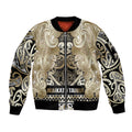 Aotearoa Iwi Waikato Tainui Sleeve Zip Bomber Jacket Maori Wharenui House Tribal Pattern