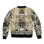 Aotearoa Iwi Waikato Tainui Sleeve Zip Bomber Jacket Maori Wharenui House Tribal Pattern