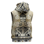 Aotearoa Iwi Waikato Tainui Sleeveless Hoodie Maori Wharenui House Tribal Pattern