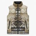 Aotearoa Iwi Waikato Tainui Sleeveless Puffer Jacket Maori Wharenui House Tribal Pattern