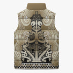 Aotearoa Iwi Waikato Tainui Sleeveless Puffer Jacket Maori Wharenui House Tribal Pattern