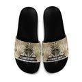 Aotearoa Iwi Waikato Tainui Slide Sandals Maori Wharenui House Tribal Pattern