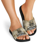 Aotearoa Iwi Waikato Tainui Slide Sandals Maori Wharenui House Tribal Pattern