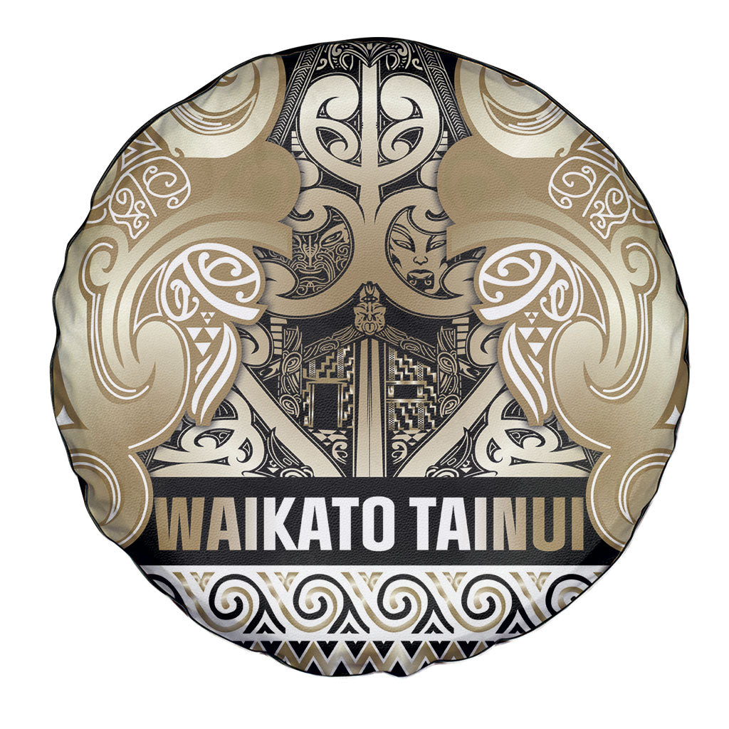 Aotearoa Iwi Waikato Tainui Spare Tire Cover Maori Wharenui House Tribal Pattern