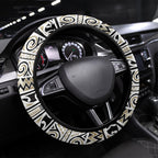 Aotearoa Iwi Waikato Tainui Steering Wheel Cover Maori Wharenui House Tribal Pattern