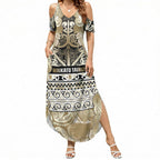 Aotearoa Iwi Waikato Tainui Summer Maxi Dress Maori Wharenui House Tribal Pattern