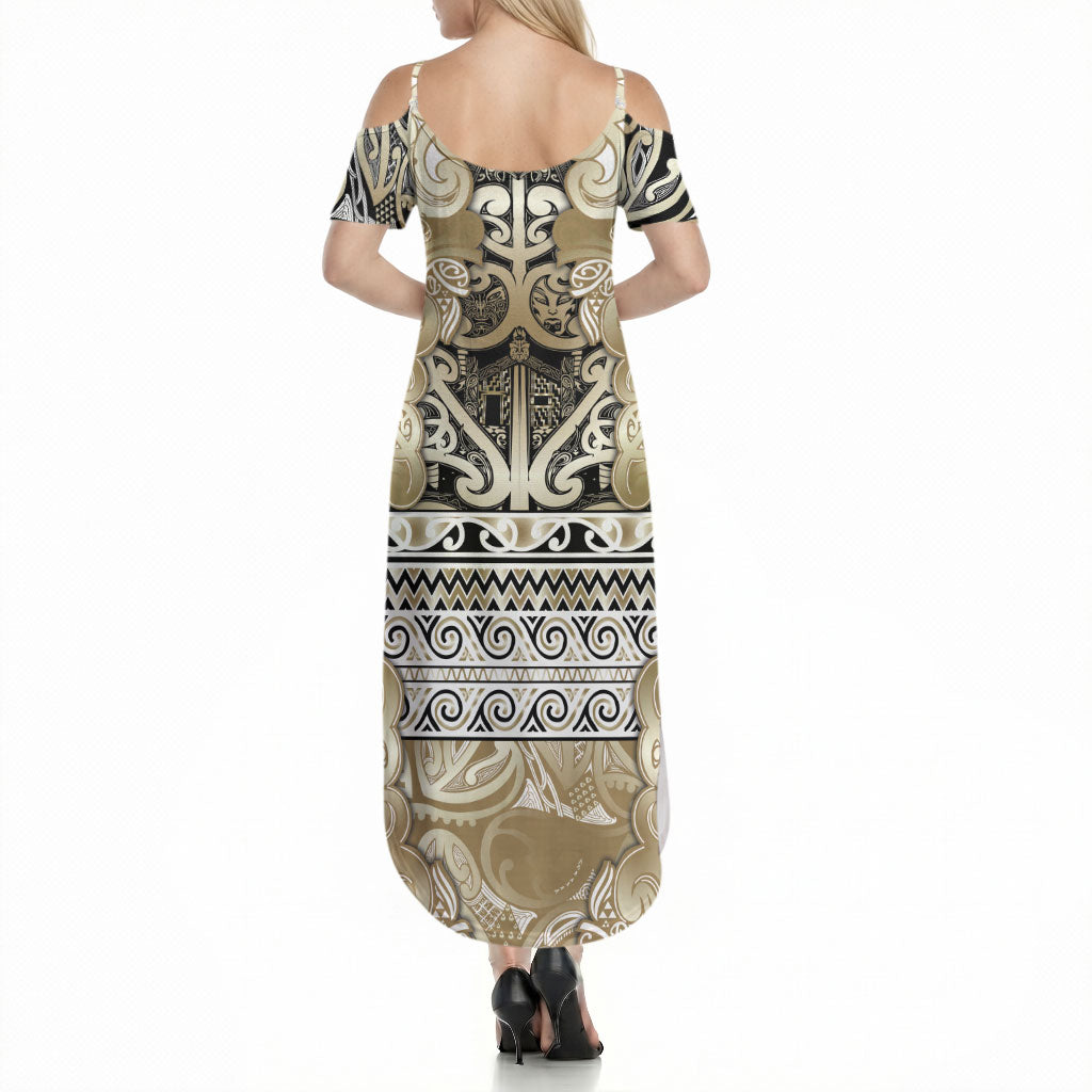 Aotearoa Iwi Waikato Tainui Summer Maxi Dress Maori Wharenui House Tribal Pattern