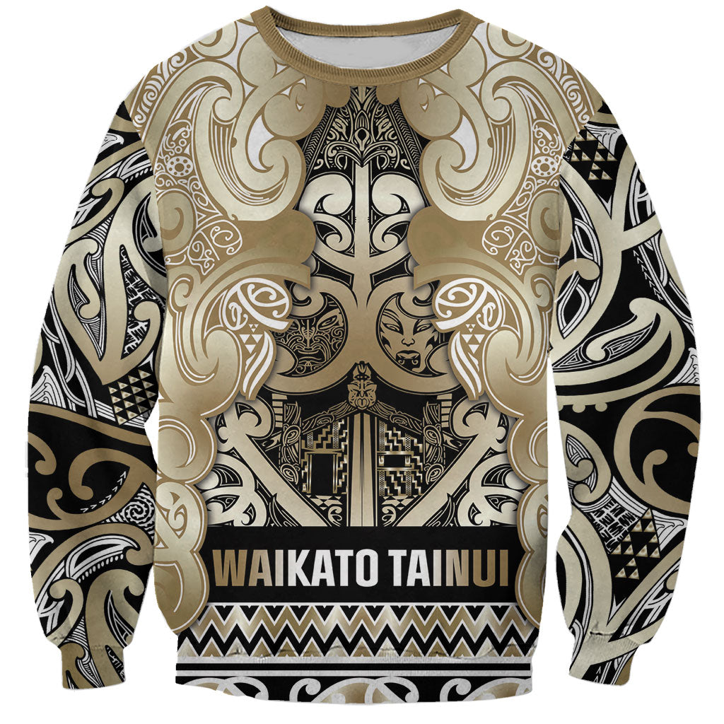 Aotearoa Iwi Waikato Tainui Sweatshirt Maori Wharenui House Tribal Pattern
