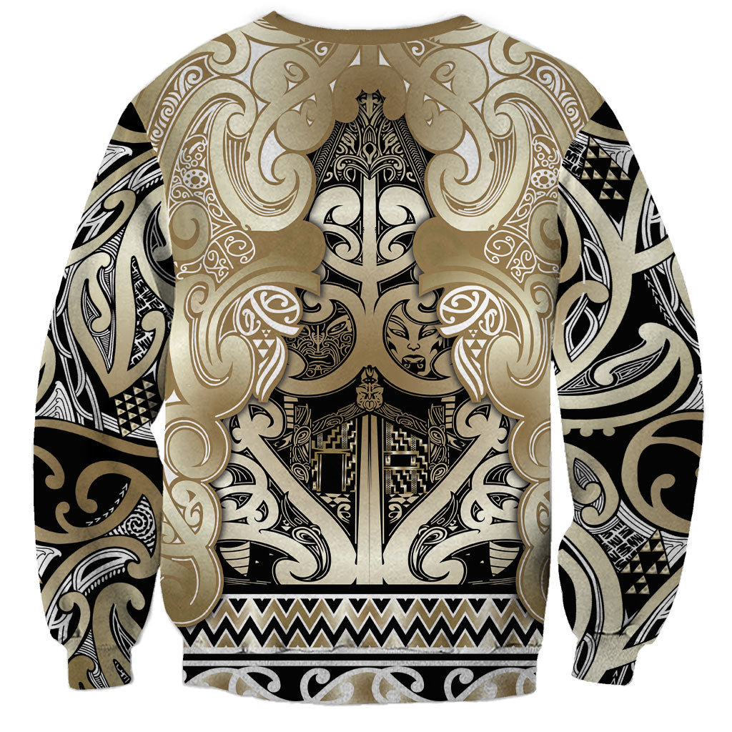 Aotearoa Iwi Waikato Tainui Sweatshirt Maori Wharenui House Tribal Pattern