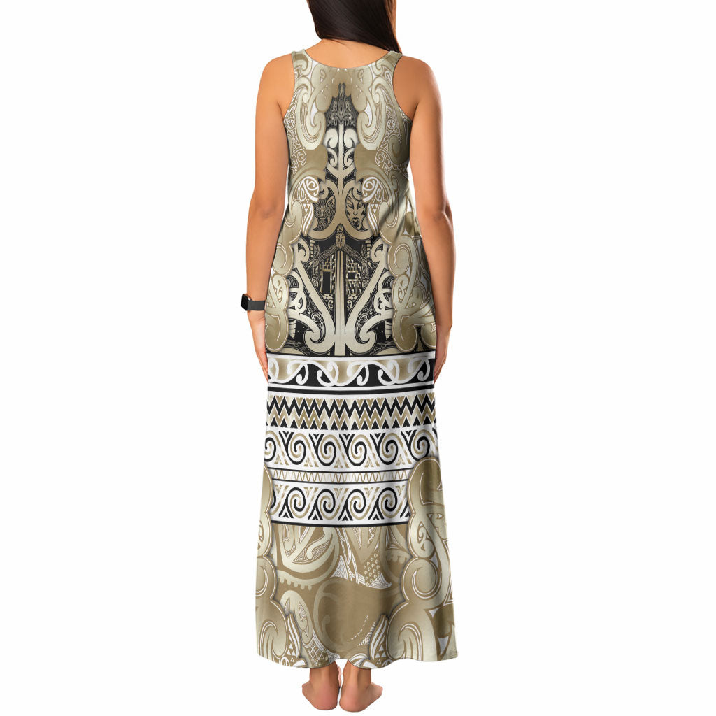 Aotearoa Iwi Waikato Tainui Tank Maxi Dress Maori Wharenui House Tribal Pattern
