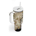 Aotearoa Iwi Waikato Tainui Tumbler With Handle Maori Wharenui House Tribal Pattern