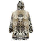 Aotearoa Iwi Waikato Tainui Wearable Blanket Hoodie Maori Wharenui House Tribal Pattern