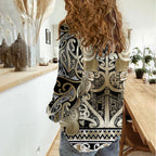 Aotearoa Iwi Waikato Tainui Women Casual Shirt Maori Wharenui House Tribal Pattern