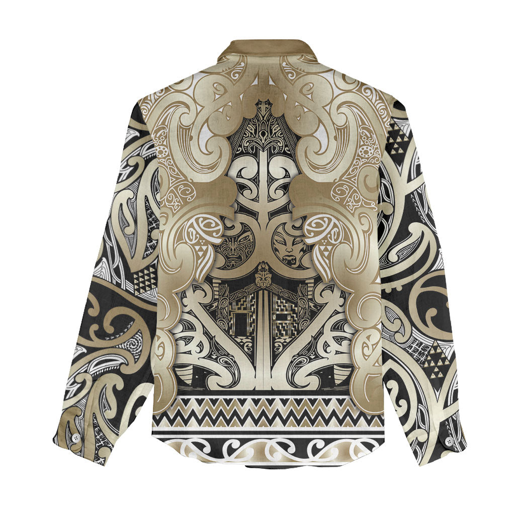 Aotearoa Iwi Waikato Tainui Women Casual Shirt Maori Wharenui House Tribal Pattern