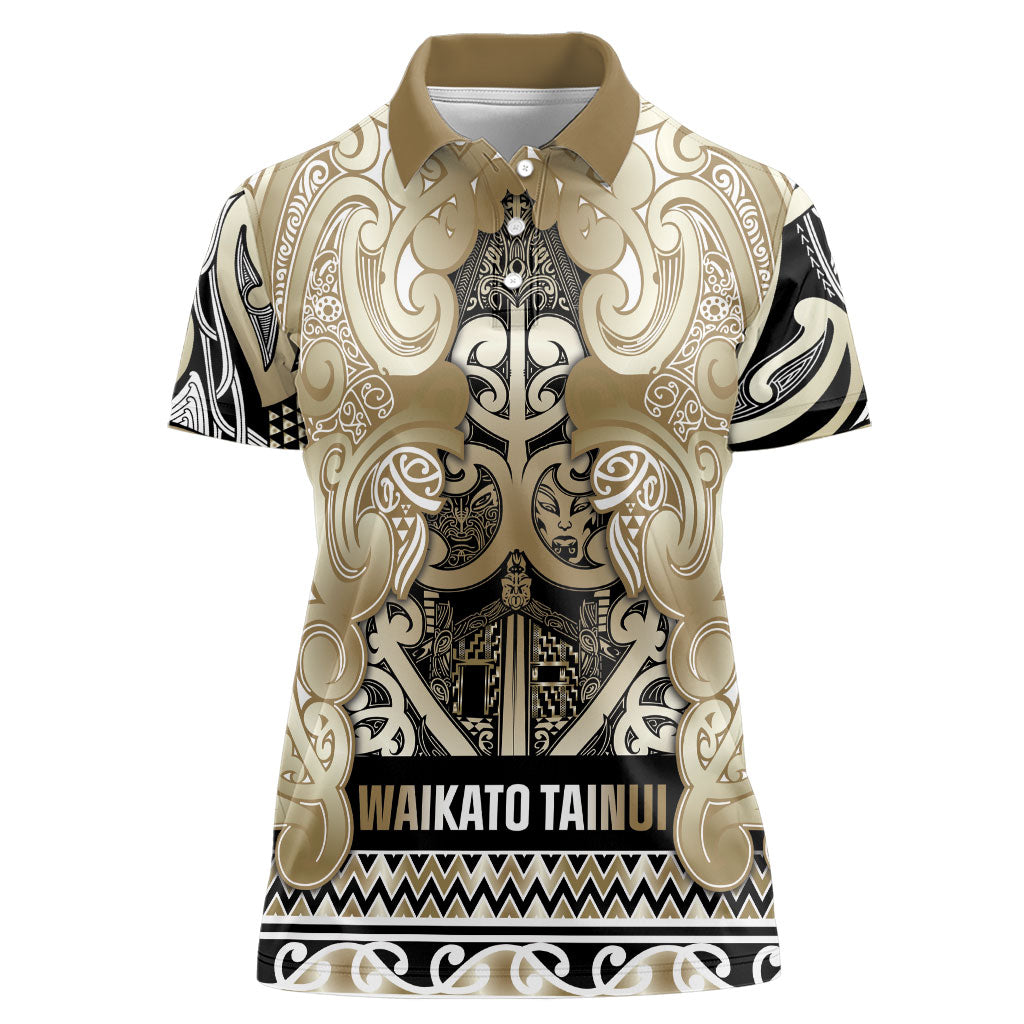 Aotearoa Iwi Waikato Tainui Women Polo Shirt Maori Wharenui House Tribal Pattern