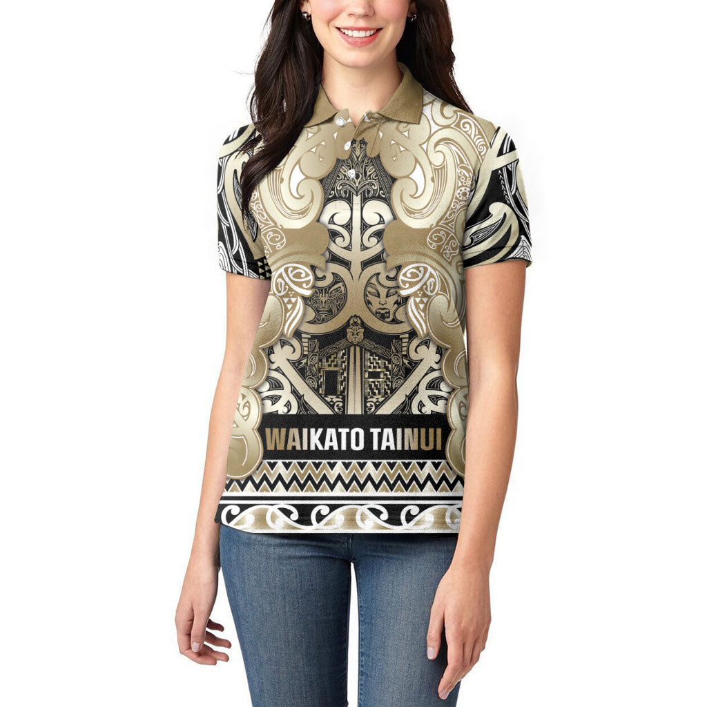 Aotearoa Iwi Waikato Tainui Women Polo Shirt Maori Wharenui House Tribal Pattern