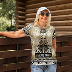 Aotearoa Iwi Waikato Tainui Women Polo Shirt Maori Wharenui House Tribal Pattern
