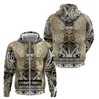 Aotearoa Iwi Waikato Tainui Zip Hoodie Maori Wharenui House Tribal Pattern