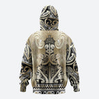 Aotearoa Iwi Waikato Tainui Zip Hoodie Maori Wharenui House Tribal Pattern