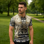 Aotearoa Iwi Waikato Tainui Zipper Polo Shirt Maori Wharenui House Tribal Pattern