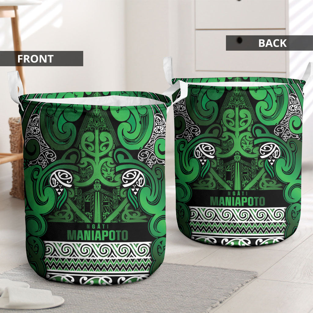 Aotearoa Iwi Ngati Maniapoto Laundry Basket Maori Wharenui House Tribal Pattern