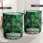 Aotearoa Iwi Ngati Maniapoto Laundry Basket Maori Wharenui House Tribal Pattern